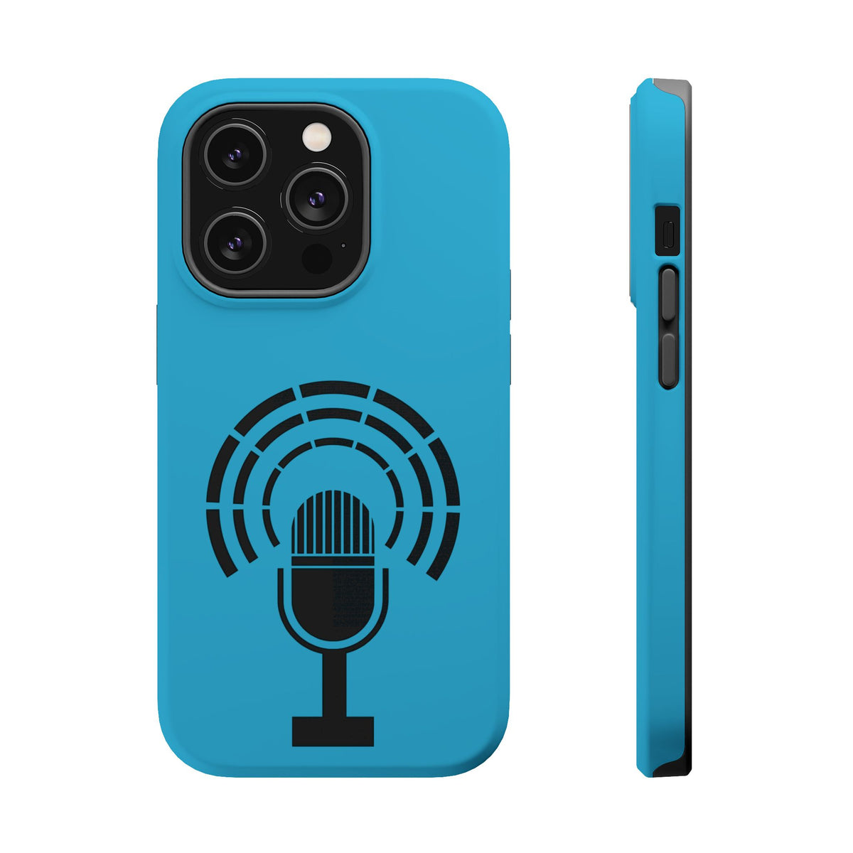 Phone Case — Retro Microphone Podcast Design, Magnetic Impact-Resistant