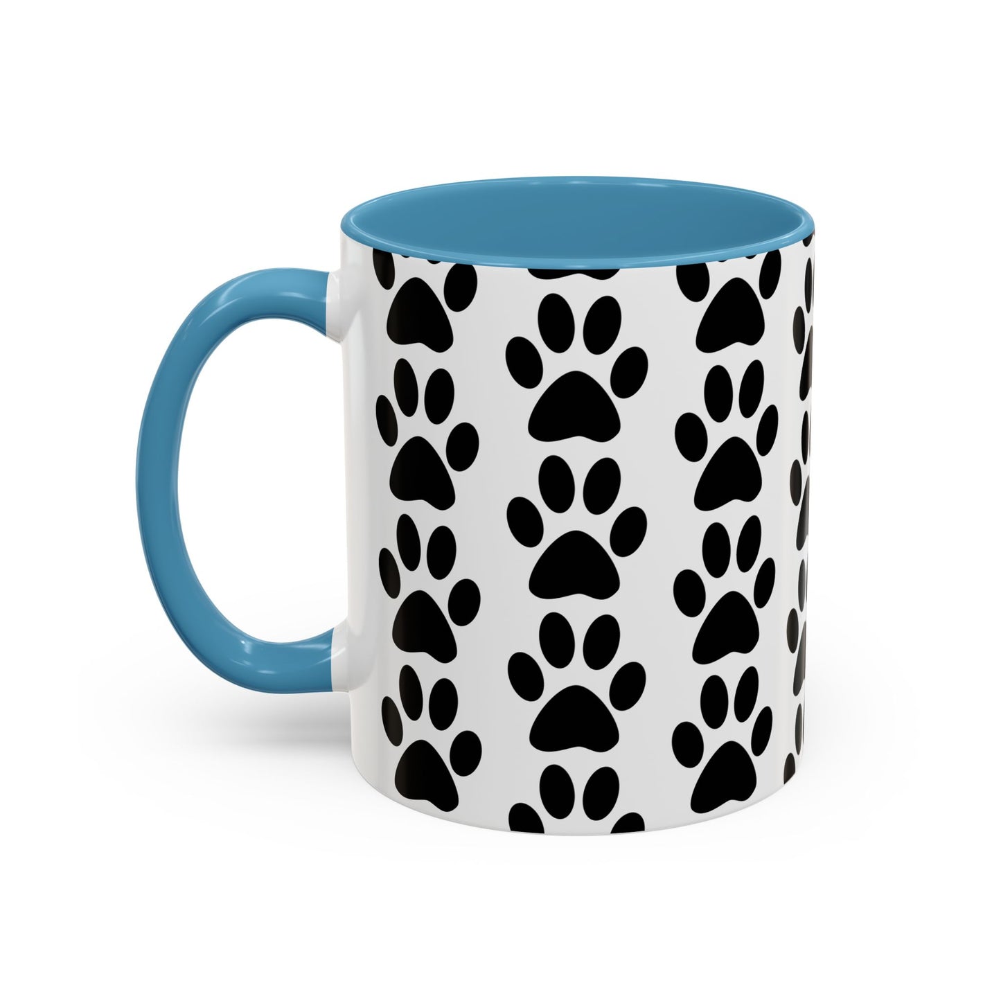 Paw Print Accent Coffee Mug - Dog Lover Gift, Black and White Pet Mug, Cute Animal Decor, Personalized Pet Owner Present, Coffee Tea Cup