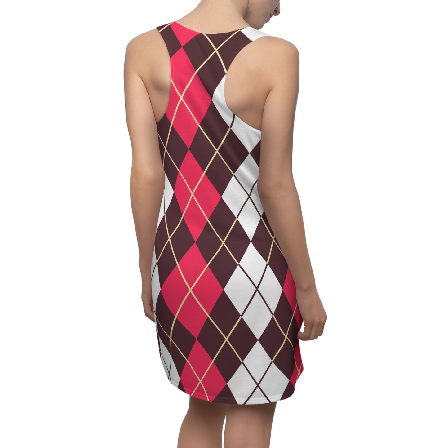 Vibrant Argyle Racerback Dress for Women, Trendy Summer Dress, Casual Party Wear, Beach Dress, Everyday Comfort