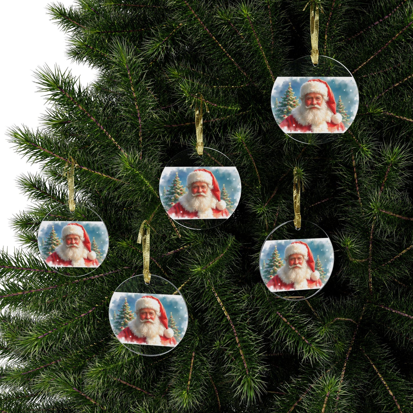Santa Claus Acrylic Ornaments - Holiday Decor, Christmas Tree Ornament, Gift for Kids, Festive Celebration, Winter Wonderland Decoration