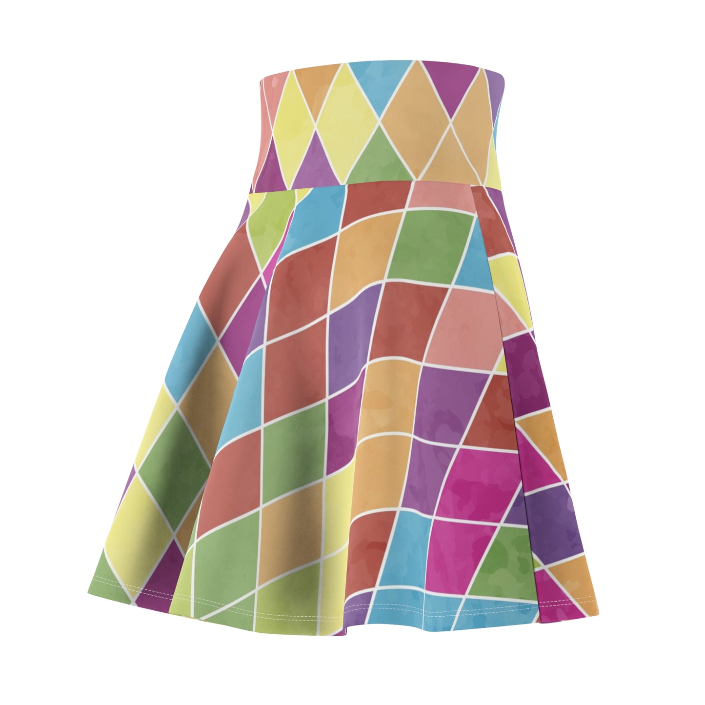 Colorful Women's Skater Skirt - Bright Patterned AOP, Summer Fashion