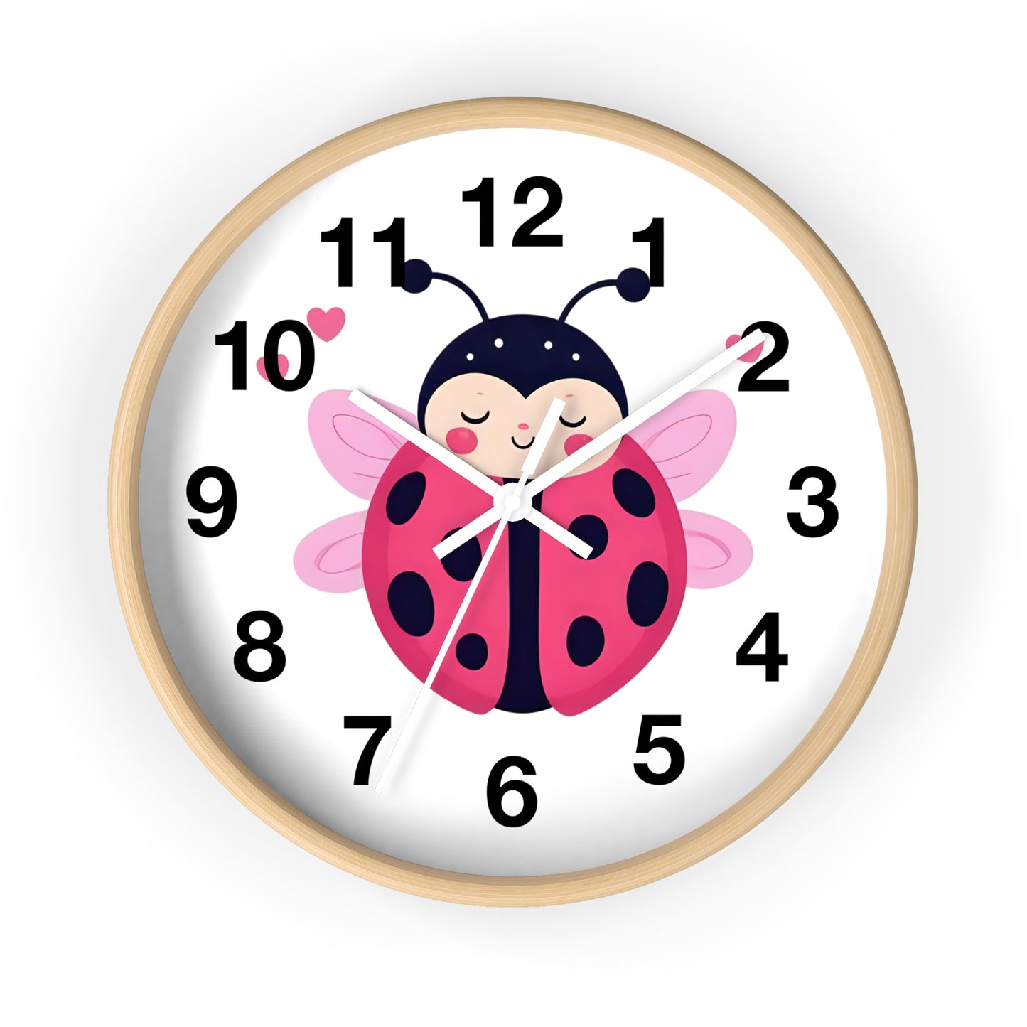 Cute Ladybug Wall Clock, Children's Room Decor, Playroom Wall Art, Birthday Gift, Nursery Timepiece