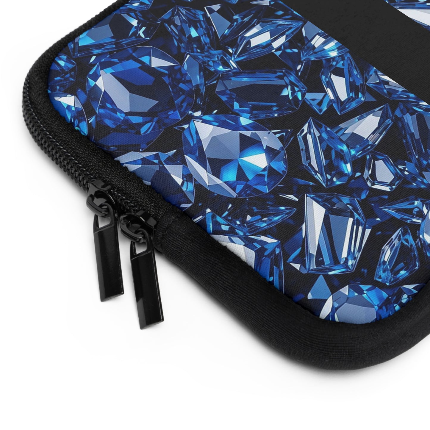 Glamorous Blue Gemstone Laptop Sleeve, Stylish Tech Case, Gemstone Pattern Envelope, Office Accessory, Gift for Her, Unique Laptop Bag