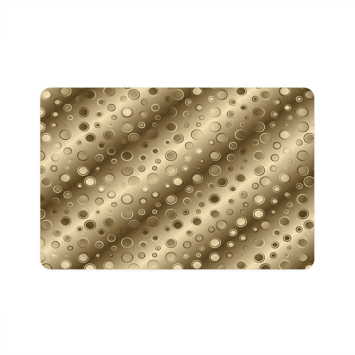 Gold Bubble Pet Food Mat (12x18) — Non‑Slip Decorative Feeding Mat for Cats & Dogs