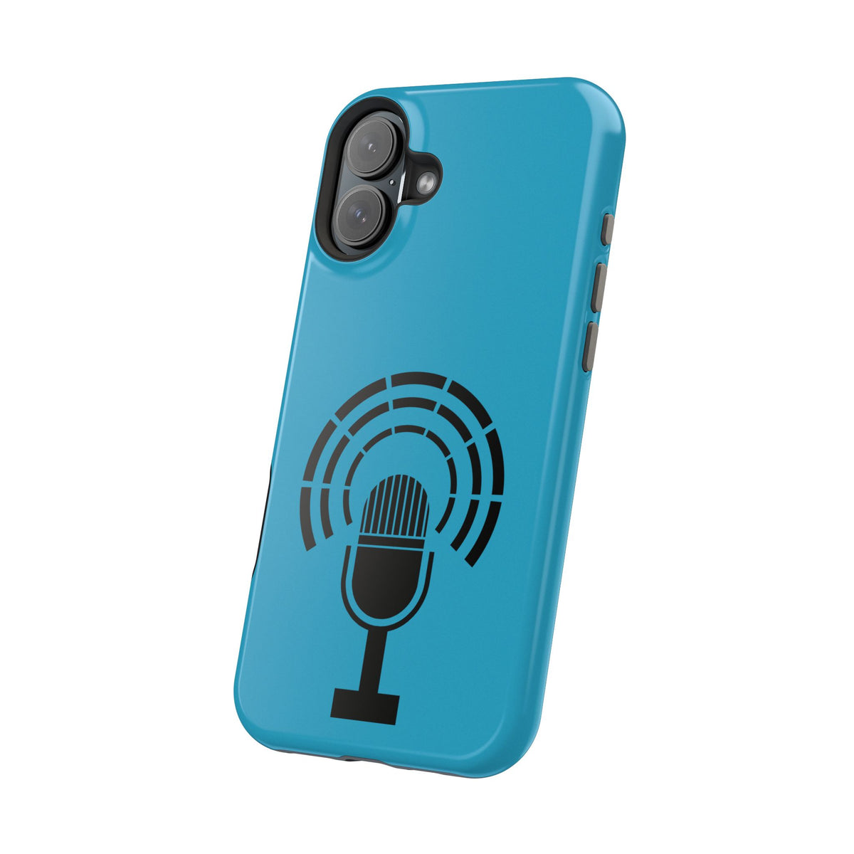 Phone Case — Retro Microphone Podcast Design, Magnetic Impact-Resistant