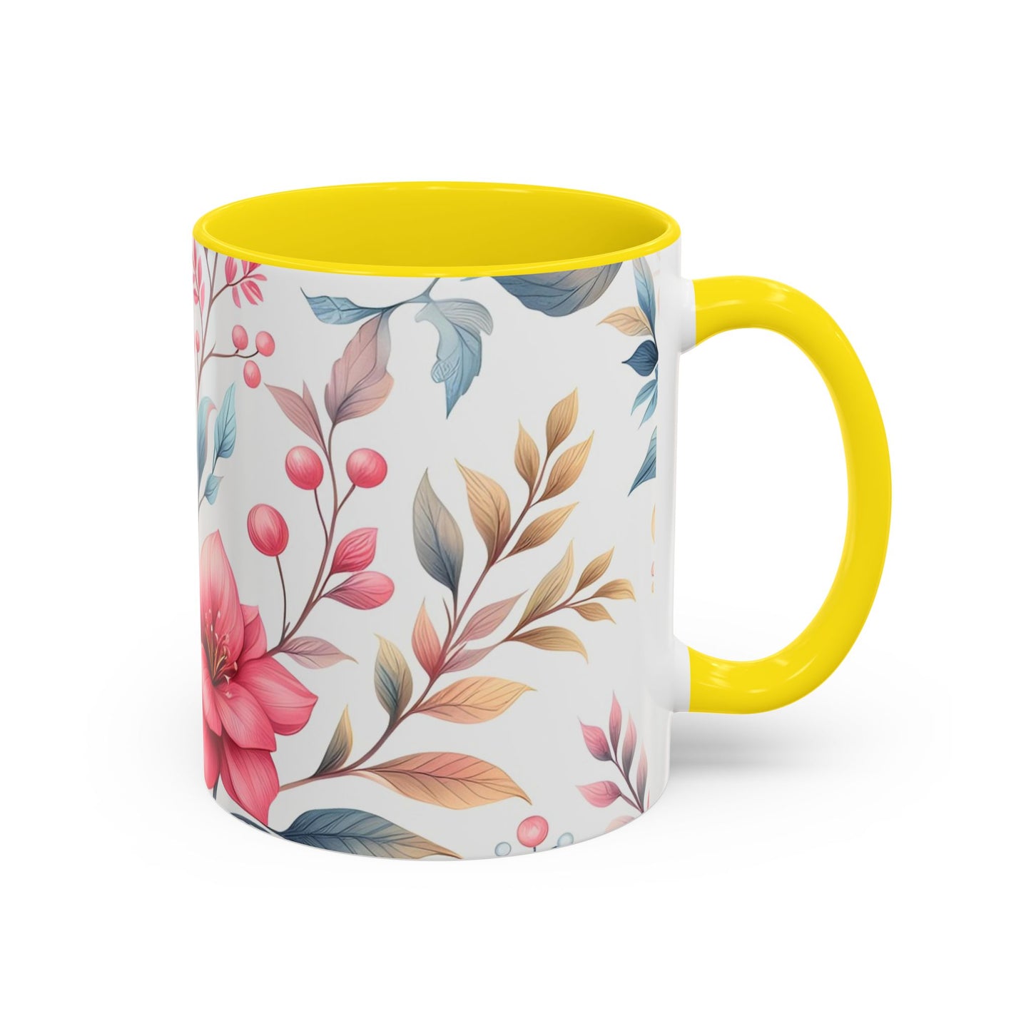 Floral Accent Coffee Mug - Perfect Gift for Tea Lovers, Home Decor, Kitchen Accessories, Mother's Day, Coffee Enthusiasts