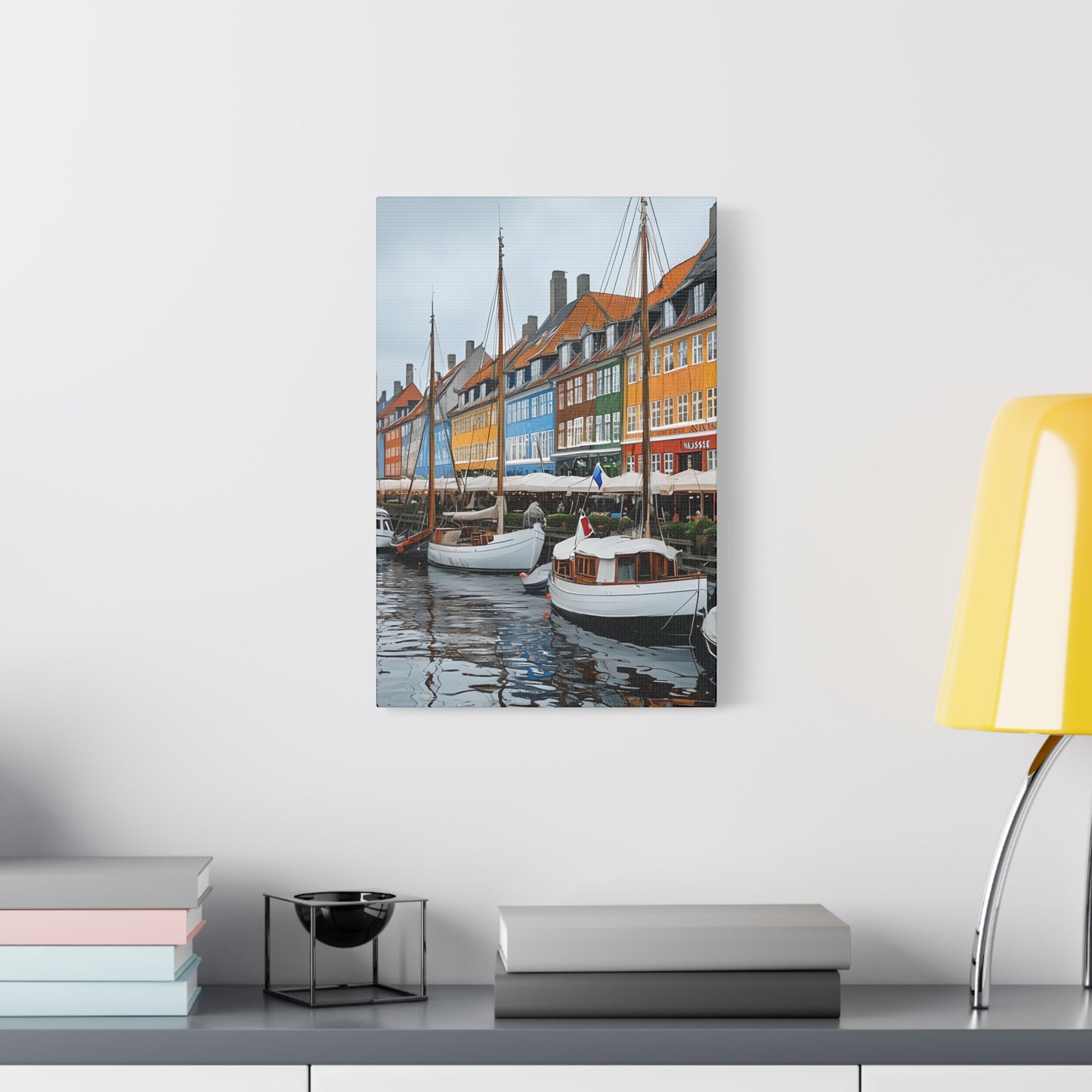 Coastal Canvas Print, Vibrant Harbor Art, Nautical Home Decor, Gift for Sailors, Maritime Wall Art