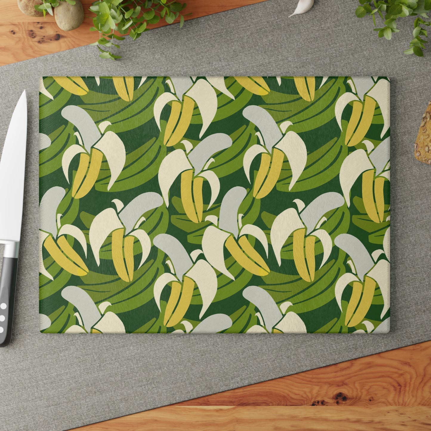 Banana Leaf Glass Cutting Board - Kitchen Decor, Culinary Gift, Fun Cooking Accessory, Unique Gift Idea, Eco-Friendly Kitchenware