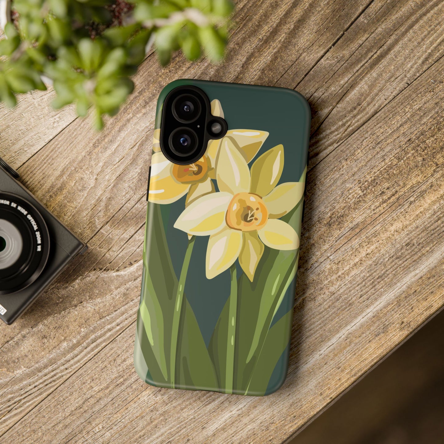Floral Phone Case - Yellow Daffodil Design, Tough Phone Cover, Spring Decor, Floral Gift, Nature-Inspired Accessories