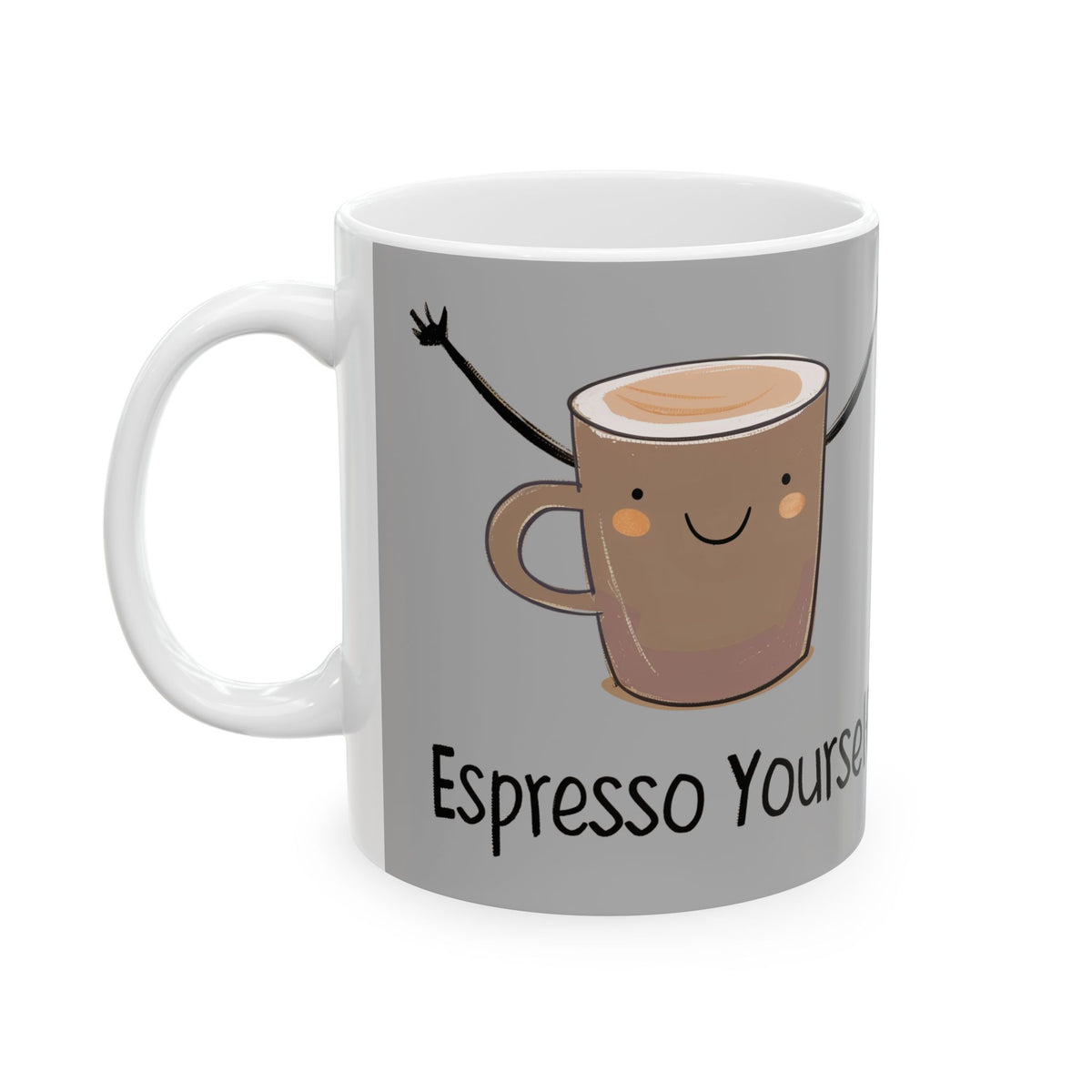Espresso Yourself Funny Coffee Mug — Cute High-Five Coffee Cups (11oz & 15oz)