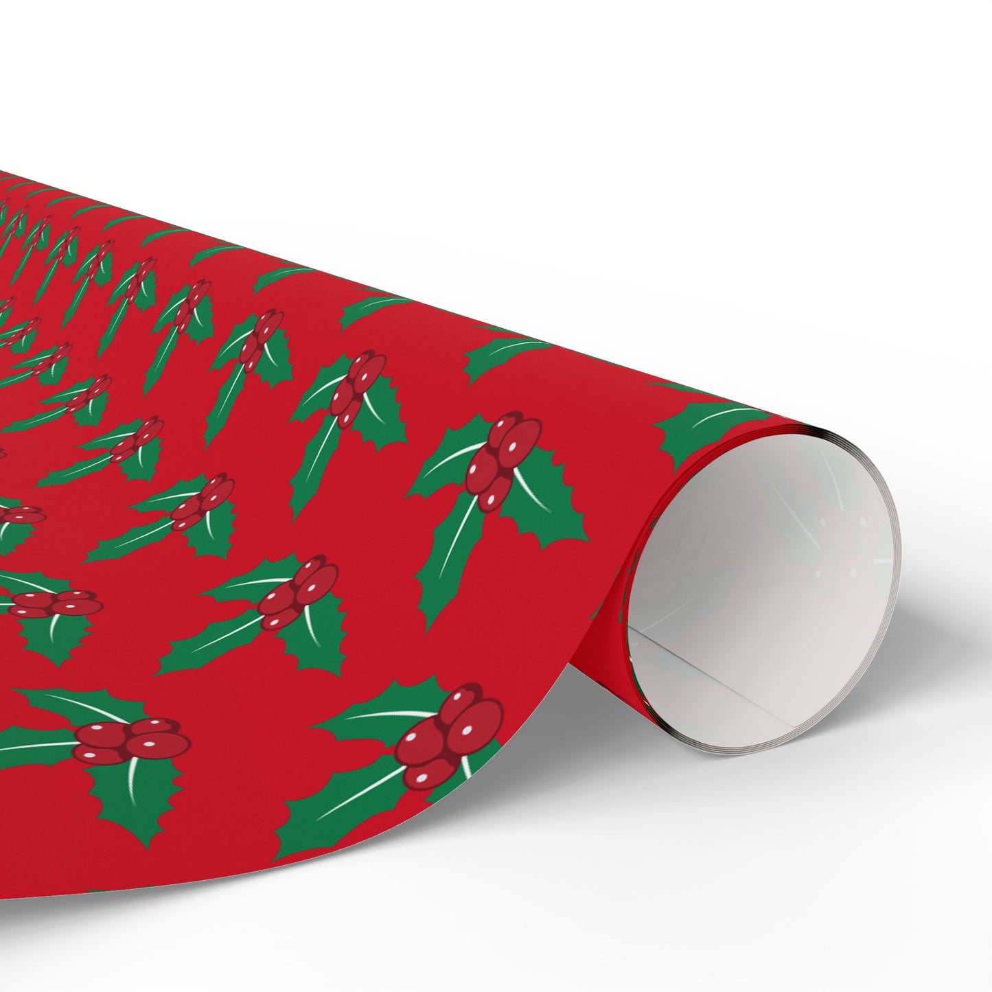 Festive Holiday Wrapping Paper, Green Holly Design for Christmas Gifts, Eco-Friendly Gift Wrap, Party Supplies, Decorative Paper