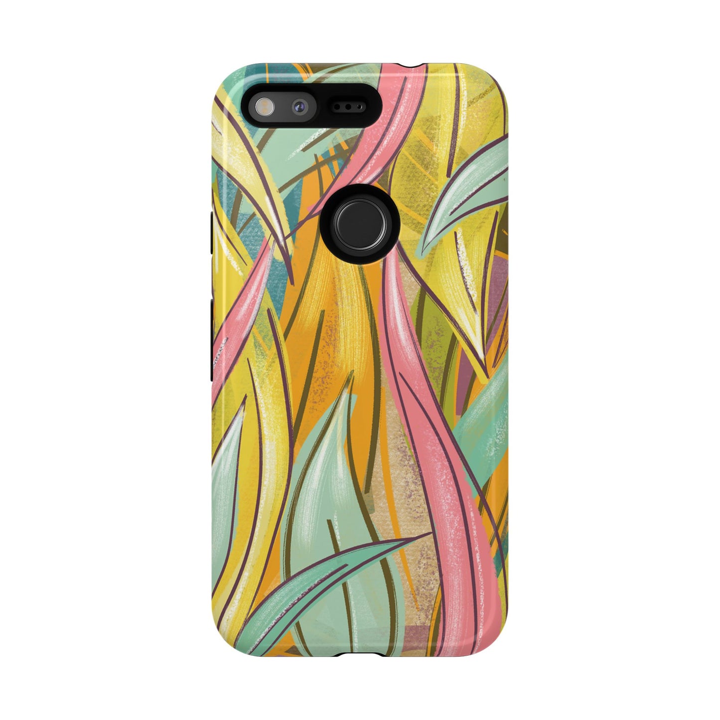 Vibrant Phone Case with Colorful Leaf Design, Tough Cases for Nature Lovers, Eco-Friendly Gift, Summer Vibes, Floral Phone Cover