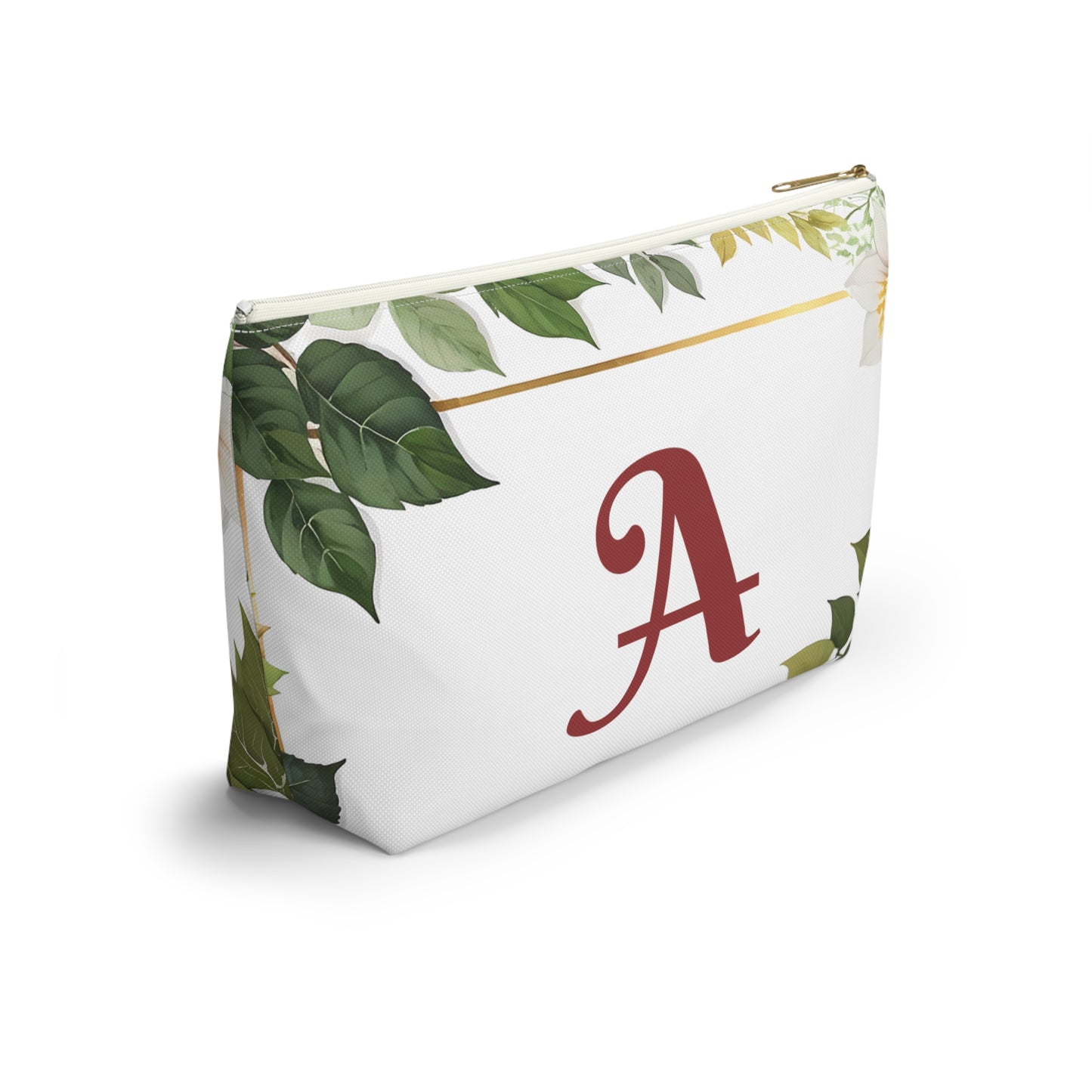 Personalized Floral Accessory Pouch, Makeup Bag, Gift for Her, Initial Pouch, Travel Organizer, Custom Cosmetic Bag