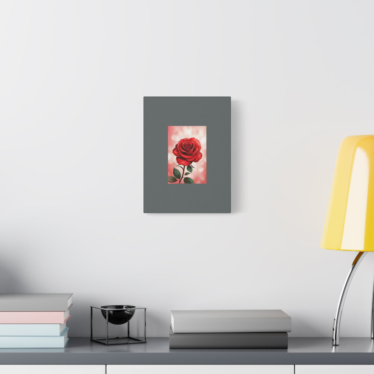 Red Rose Vertical Matte Canvas Print — Romantic Floral Wall Art