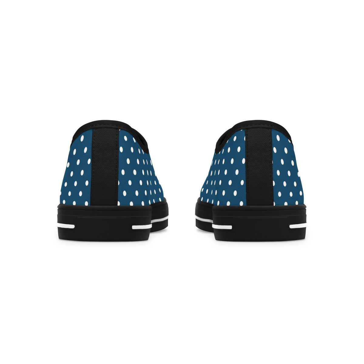 Polka Dot Low Top Sneakers — Navy White Retro Casual Shoes