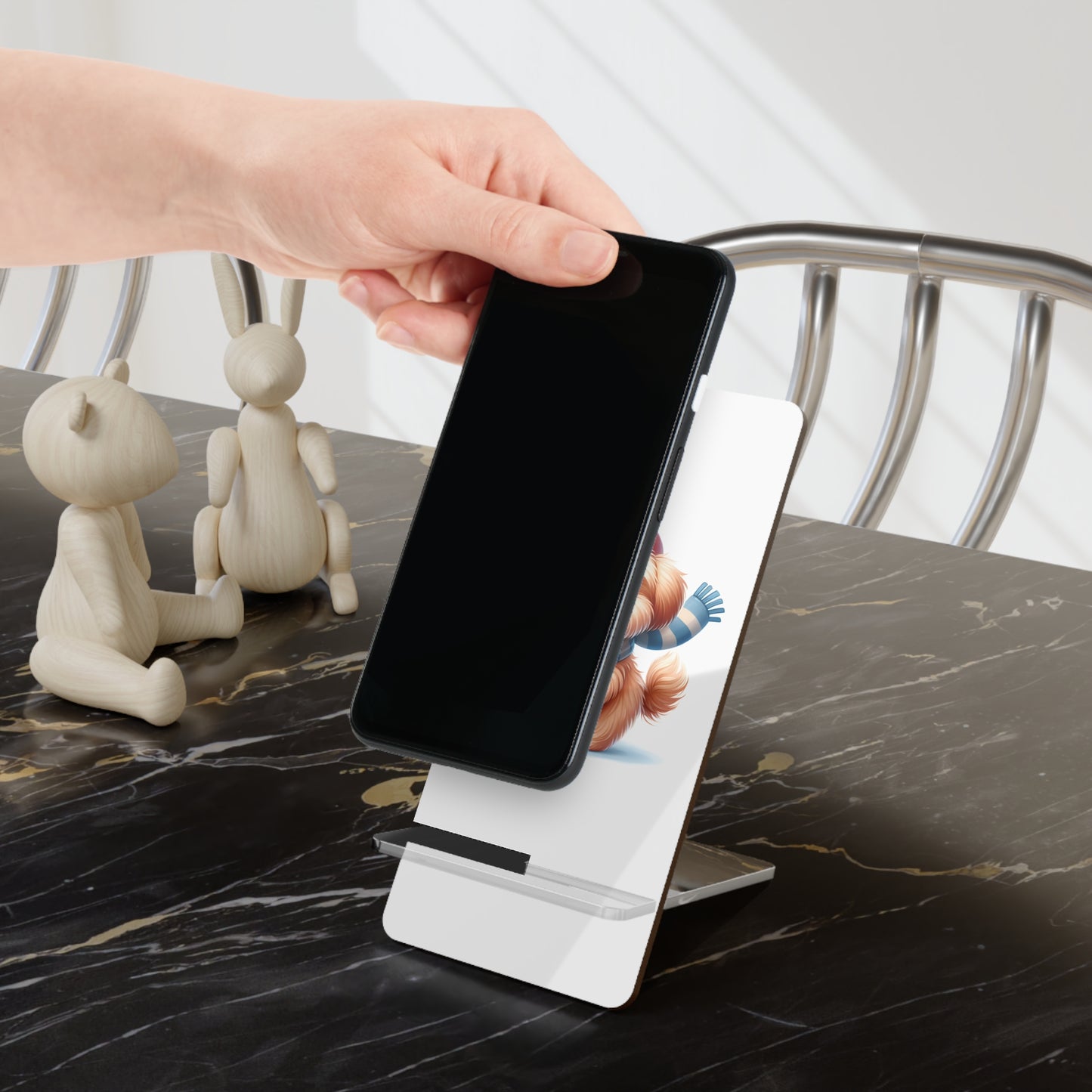 Cute Puppy Phone Stand — Foldable Mobile Display Stand with Adorable Dog Design