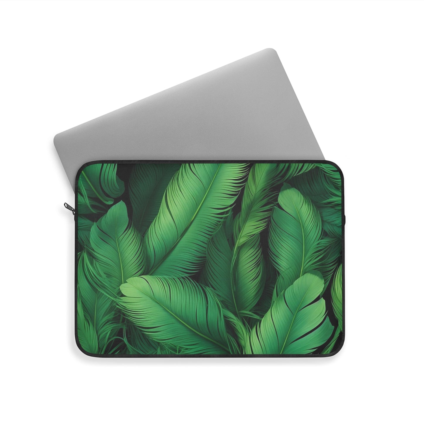 Tropical Leaf Laptop Sleeve, Boho Tech Case, Greenery Computer Bag, Gift for Nature Lovers, Stylish Tech Accessory