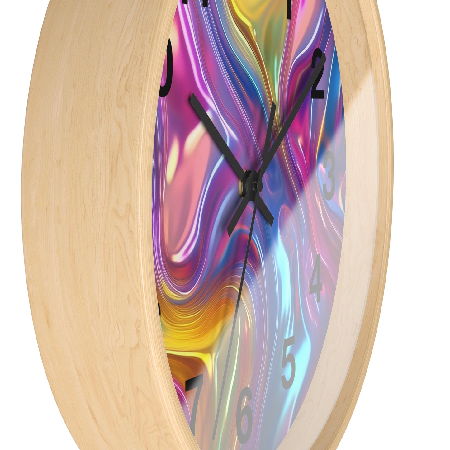 Vibrant Swirl Wall Clock – Colorful Home Decor, Modern Art Clock, Unique Gift, Living Room Accent, Abstract Wall Art
