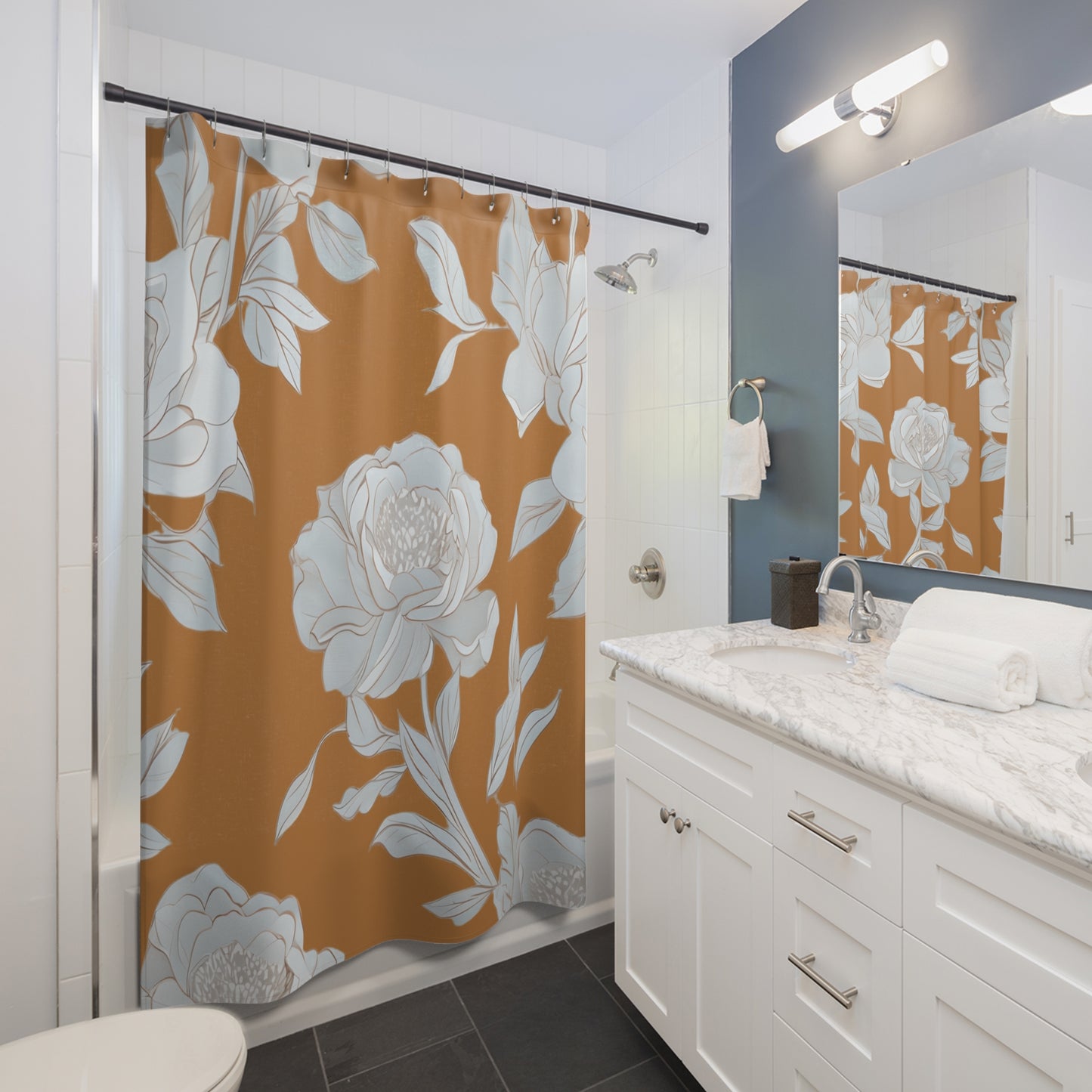 Elegant Floral Shower Curtain Cozy Home Decor