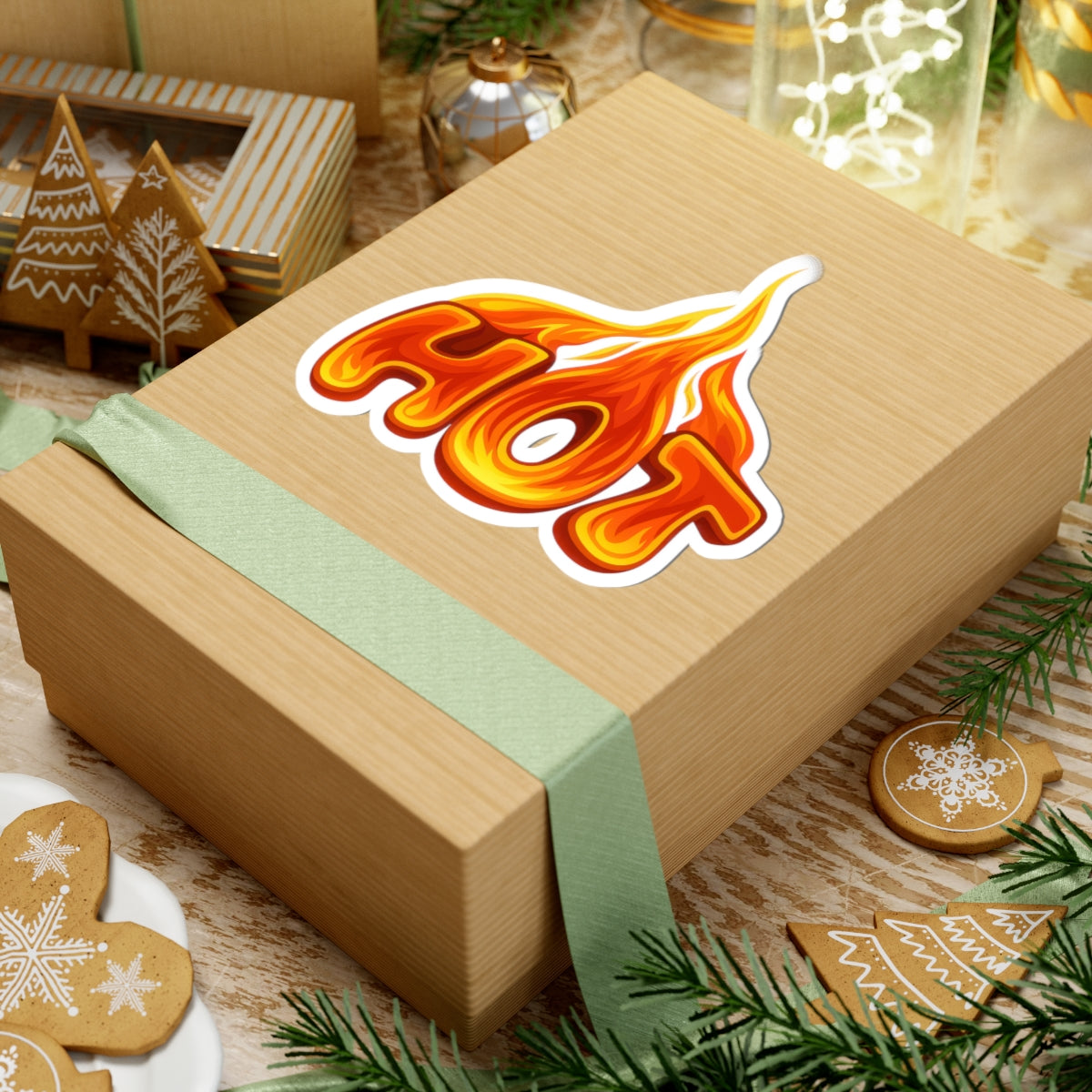 Flaming Hot Kiss-Cut Stickers - Trendy Laptop Decals, Fun Party Favors, Cool Gift Ideas, Aesthetic Wall Art, Personalize Your Space
