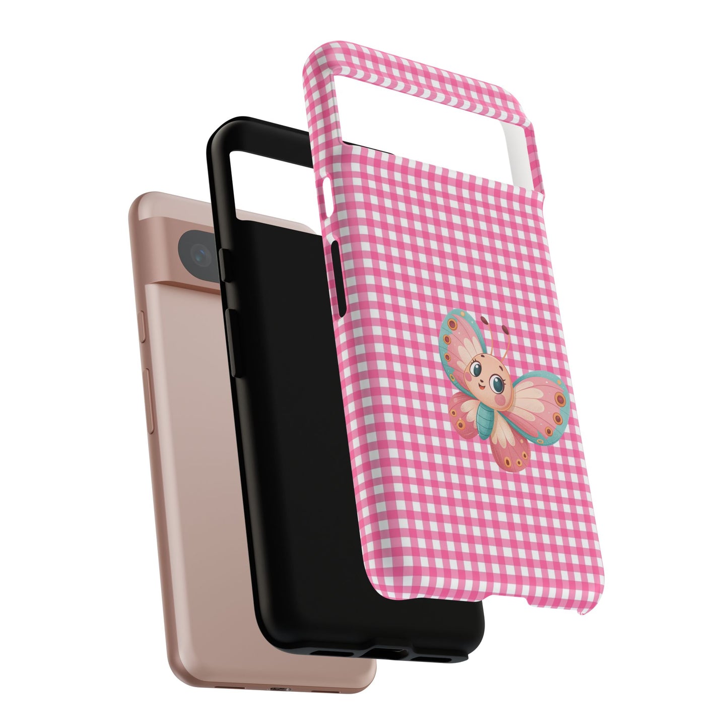 Cute Butterfly Phone Case, Tough Cases, Floral Phone Accessory, Gift for Her, Spring Fashion, Kids' Birthday Present, Pastel Aesthetic