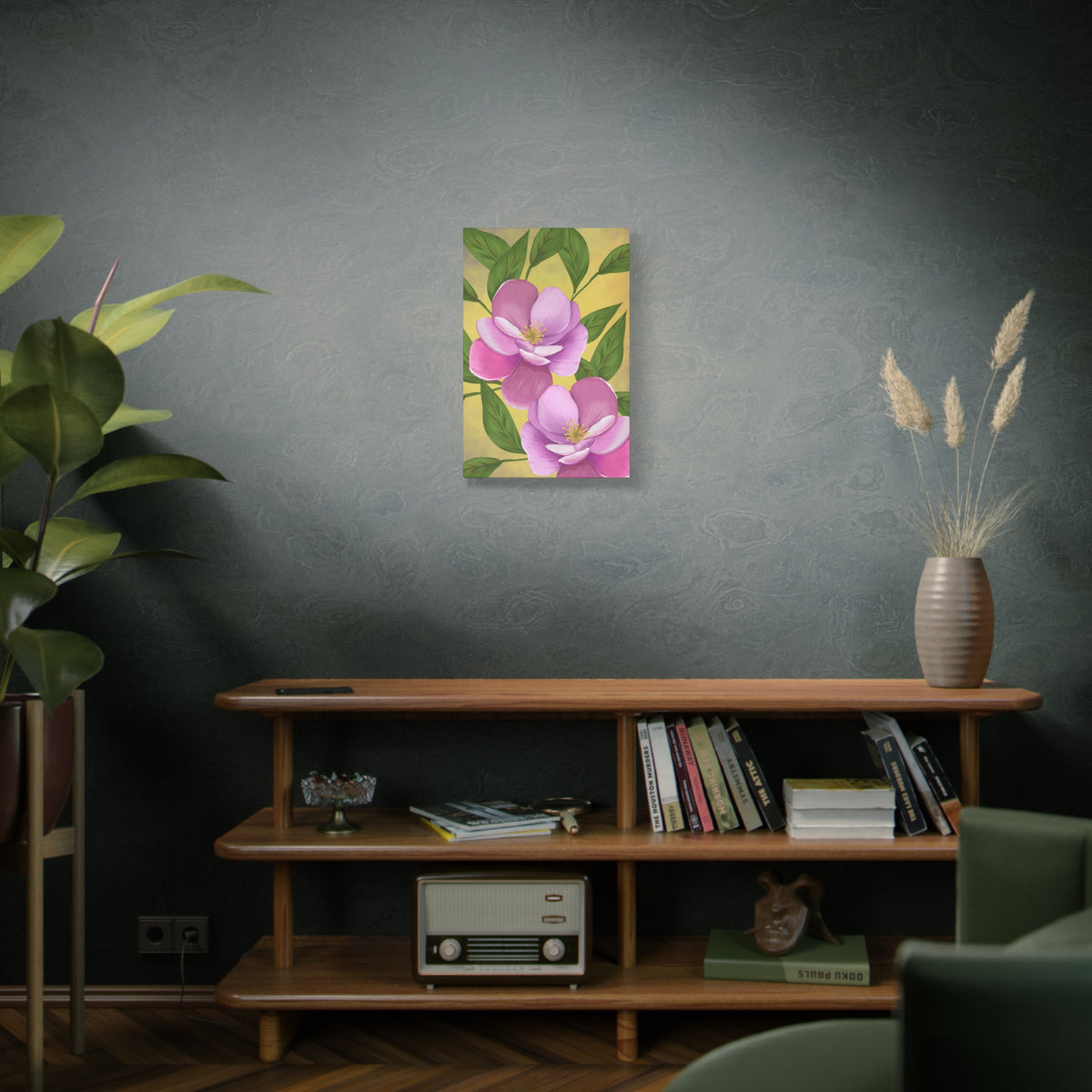 Matte Canvas, Stretched, 1.25" Tulips Pink and Purple Flowers