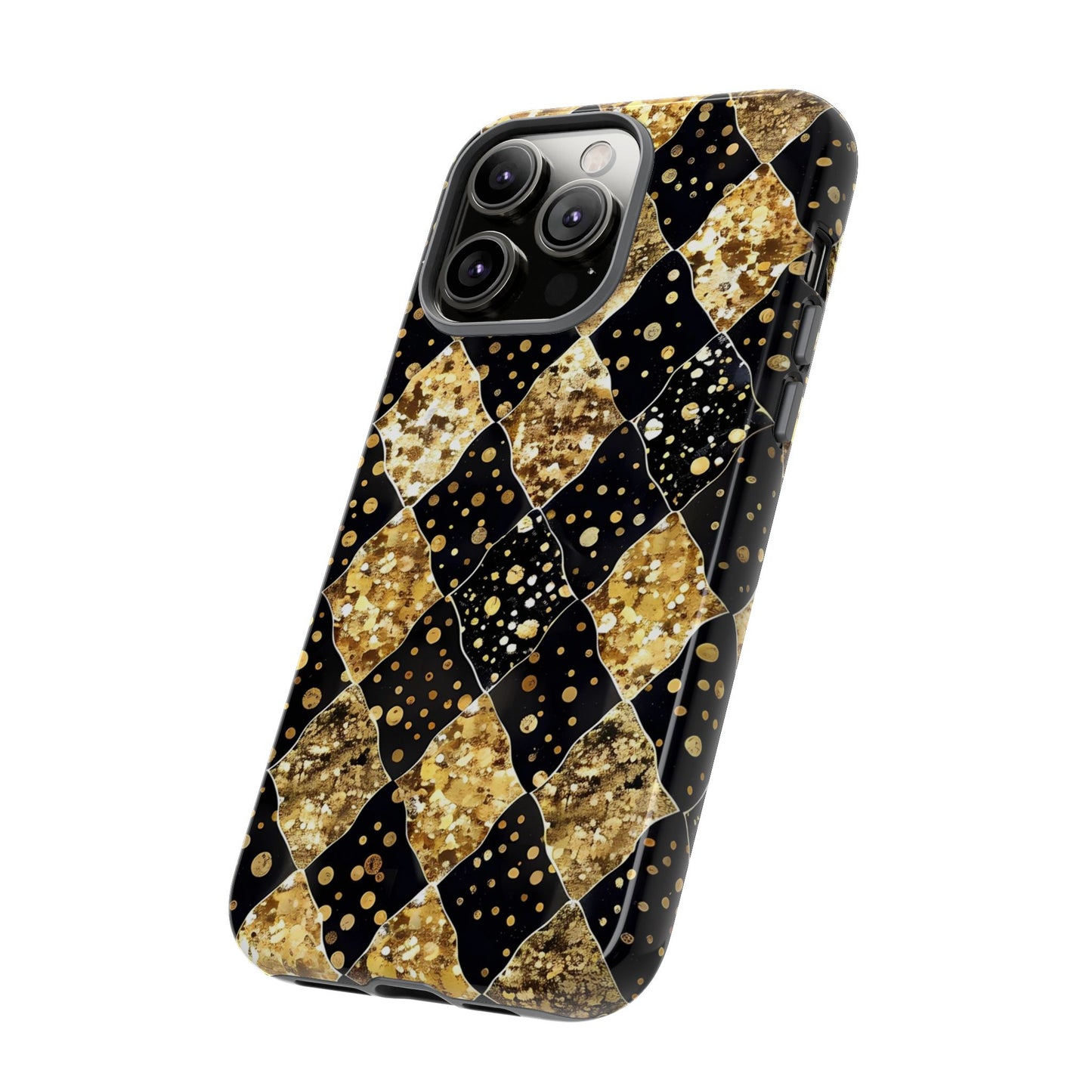 Elegant Gold & Black Phone Case for Tough Protection