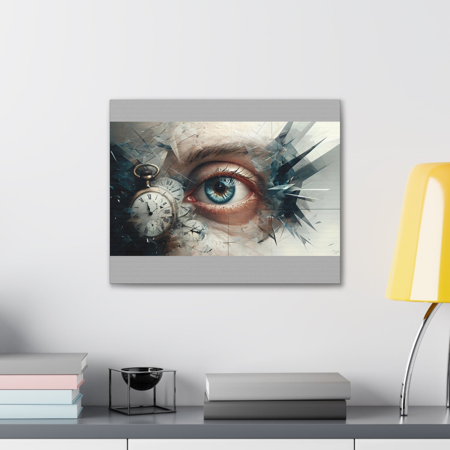 Surreal Canvas Wall Art, Eye with Vintage Clock