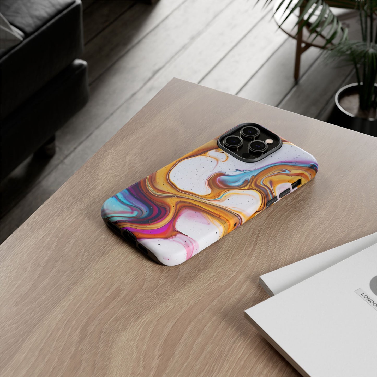 Artistic Phone Case, Tough Cases with Colorful Marble Design