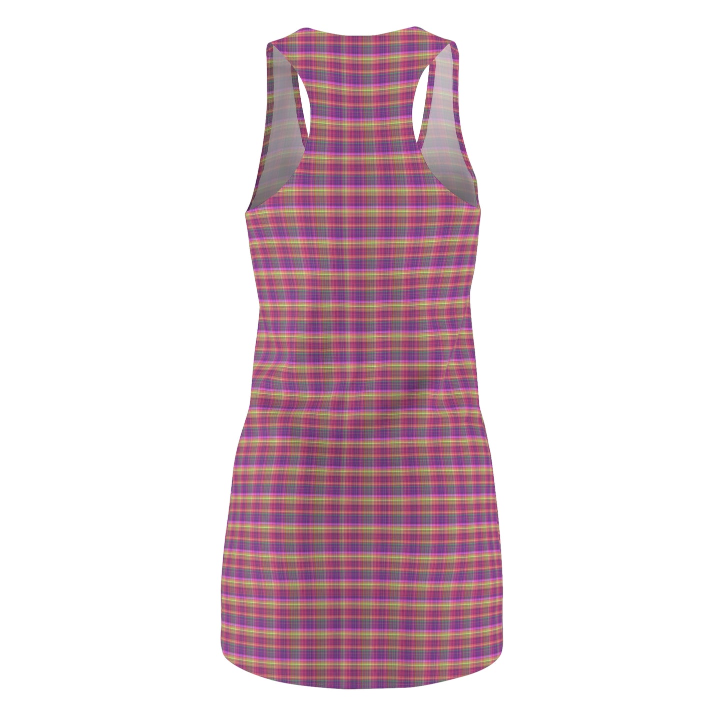 Vibrant Checkered Racerback Dress for Summer Fun, Casual Day Out, Festivals, Beachwear, Everyday Comfort, Trending Style