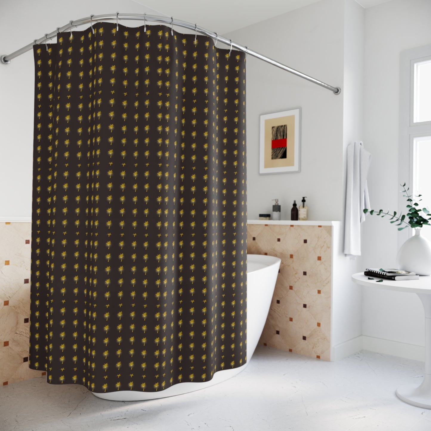 Stylish Starry Shower Curtain, Modern Bathroom Decor, Star Pattern Curtain, Boho Home Accessories, Unique Gift Idea