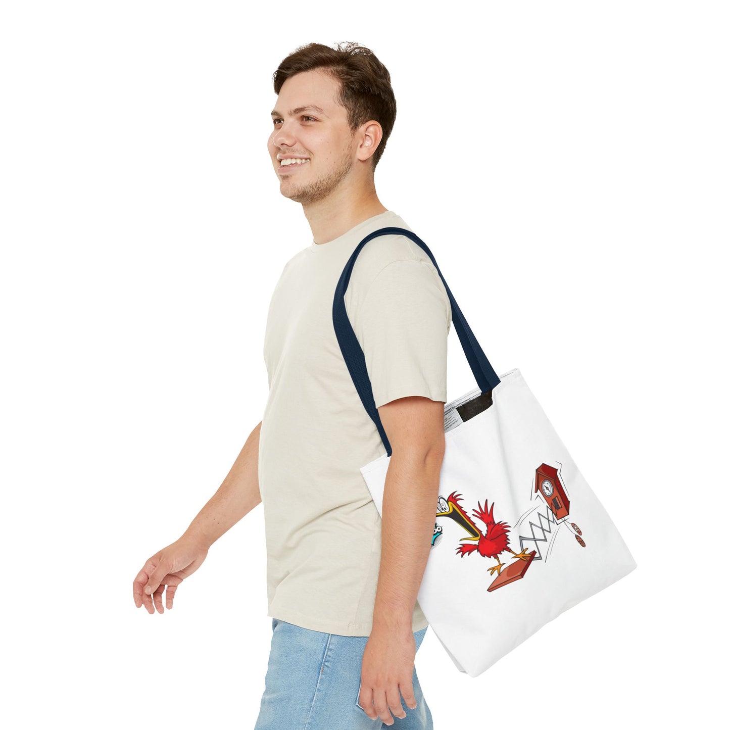 Quirky Cartoon Tote Bag, Funny Gift, Bird Lover's Bag, Everyday Use, Shopping