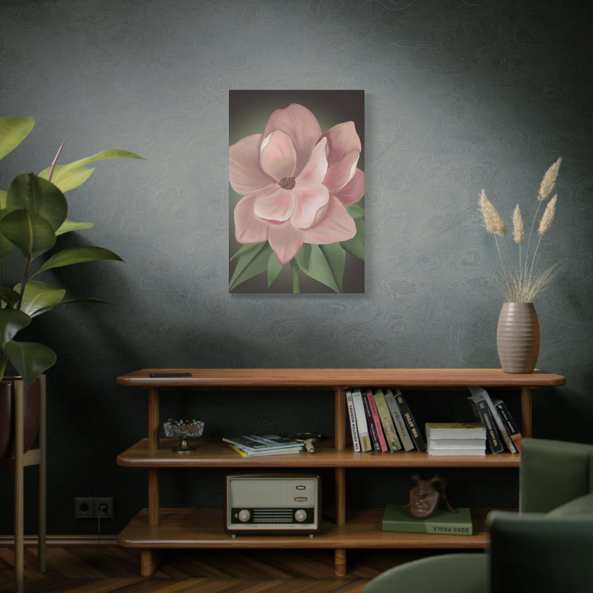 Matte Canvas, Stretched, 1.25" Pink Flowers