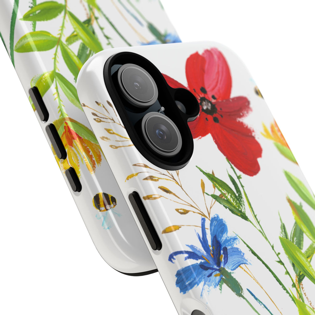 Floral Watercolor Tough Phone Case — Wildflower Bouquet Protective Cover