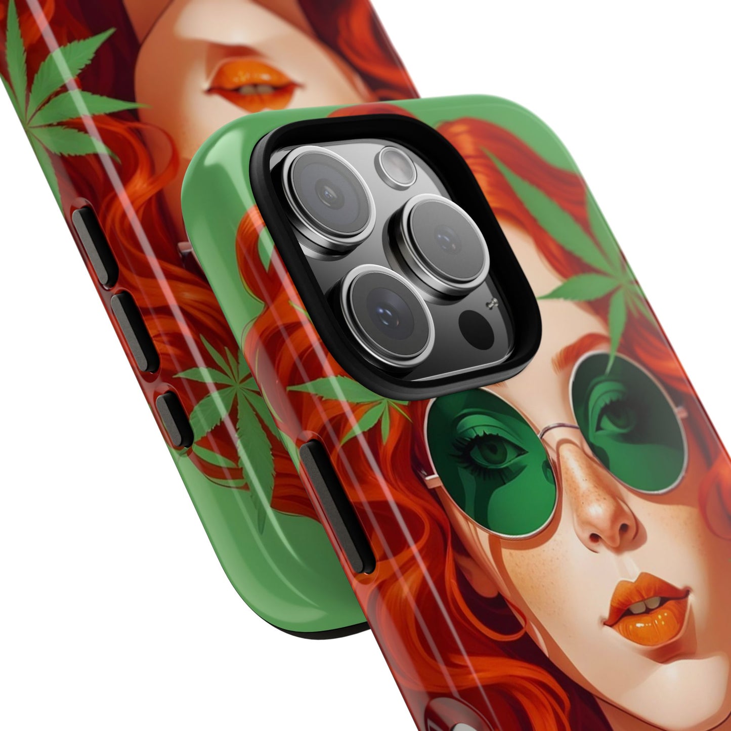 Vibrant Phone Case with Retro Greenery Design, Trendy Case for Casual Look, Gift for Her, Summer Vibes, Unique Phone Accessory