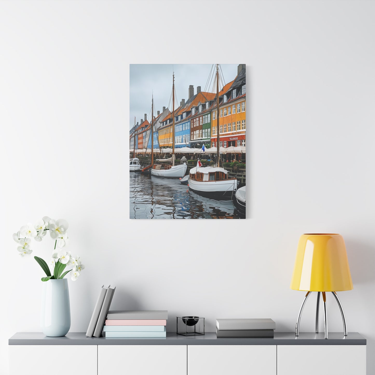 Coastal Canvas Print, Vibrant Harbor Art, Nautical Home Decor, Gift for Sailors, Maritime Wall Art