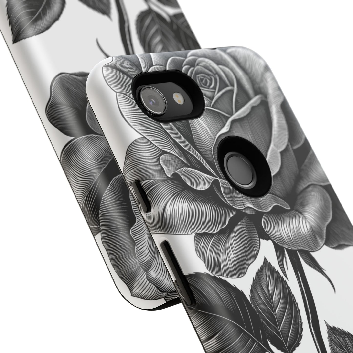 Elegant Floral Phone Case - Tough Cases, Black Rose Design, Floral Phone Cover, Stylish Phone Accessory, Gift for Her, Mother's Day