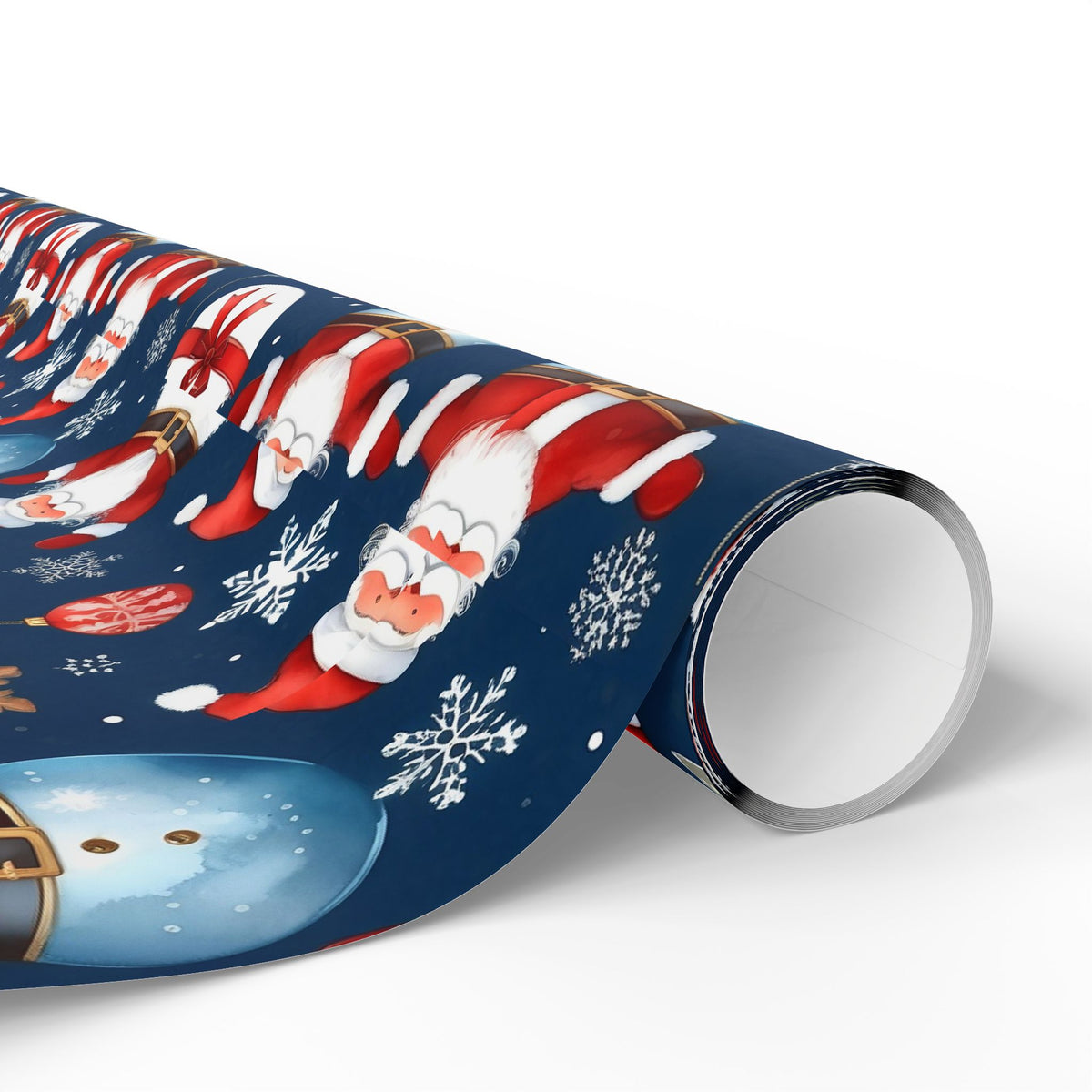 Christmas Snowman & Santa Wrapping Paper Roll — Festive Holiday Gift Wrap