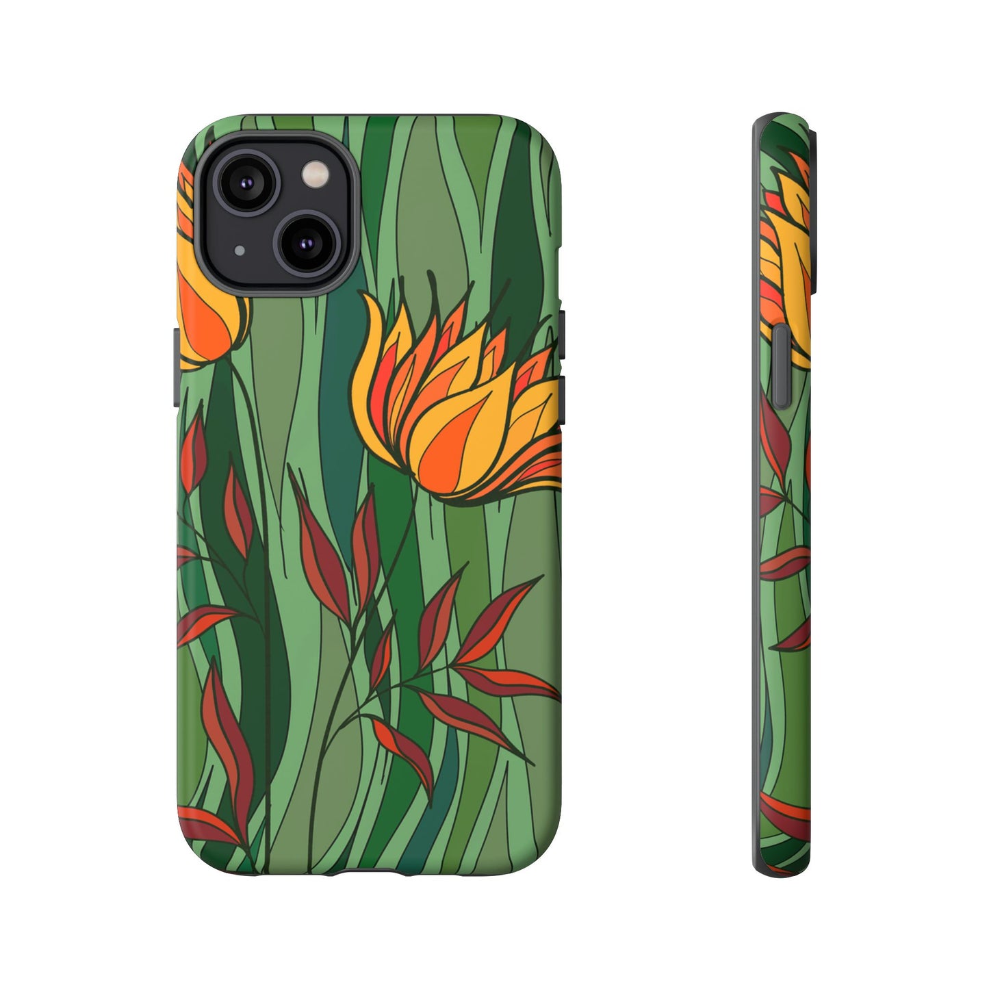 Vibrant Floral Phone Case, Nature-Inspired Tough Case, Eco-Friendly Cover, Unique Gift for Nature Lovers, Spring Decor