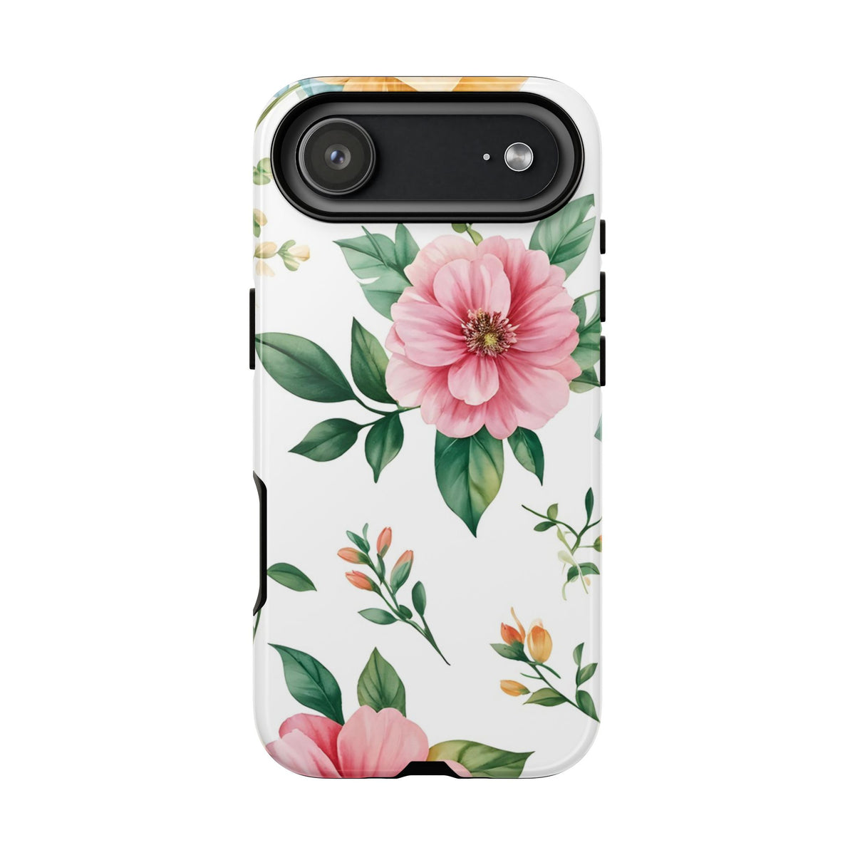 Floral Tough Phone Case — Pink Peony Protective Phone Cover