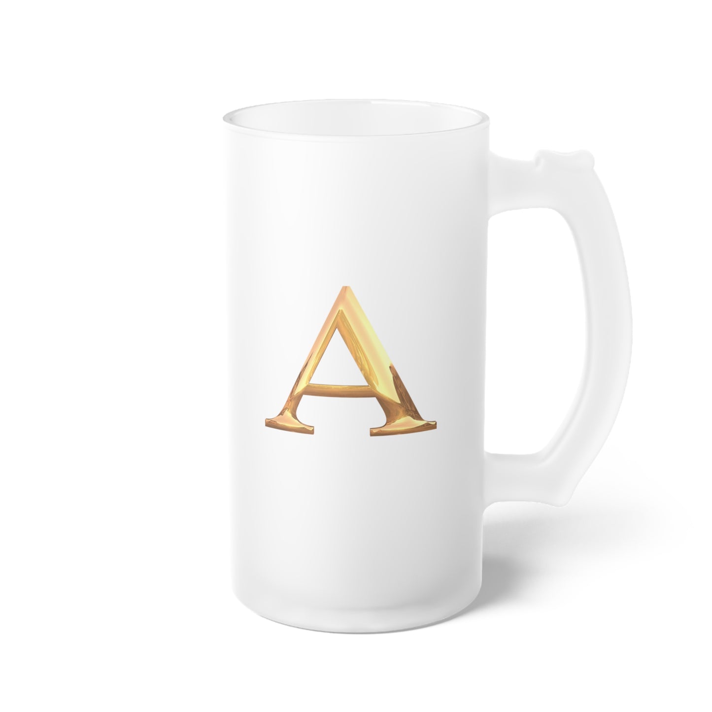 Frosted Glass Beer Mug Letter A