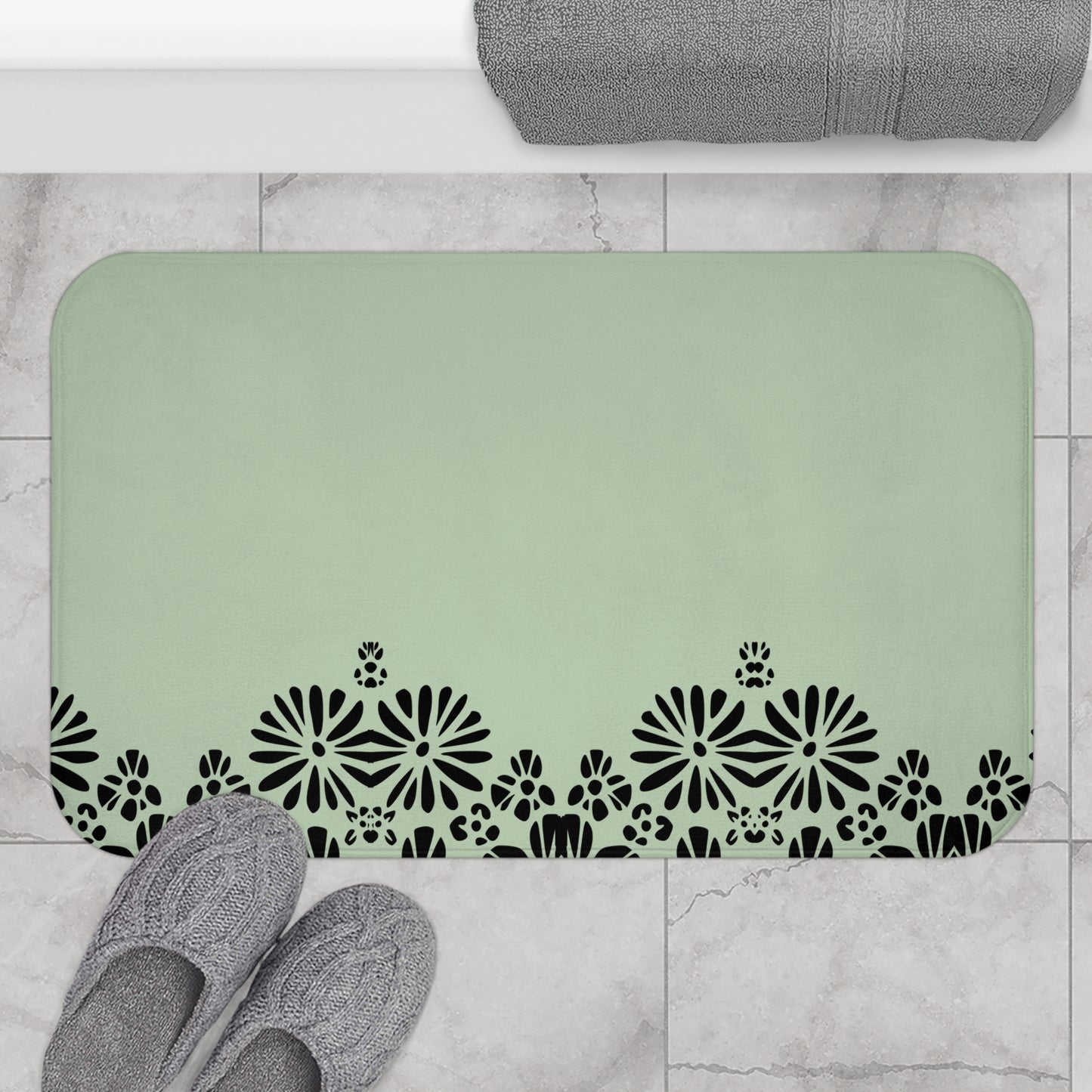 Floral Elegance Bath Mat - Chic Bathroom Decor, Home Spa Essentials, Gift for Her, Modern Design, Cozy Comfort