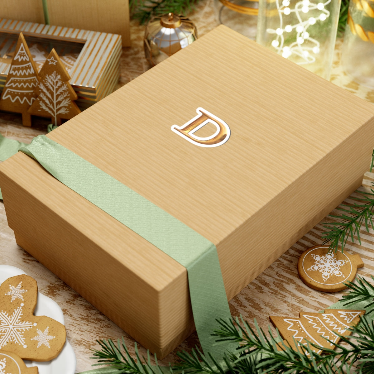 Stylish Gold Letter 'D' Kiss-Cut Sticker, Personalized Decal, Laptop Sticker, Custom Monogram, Perfect for Gifts