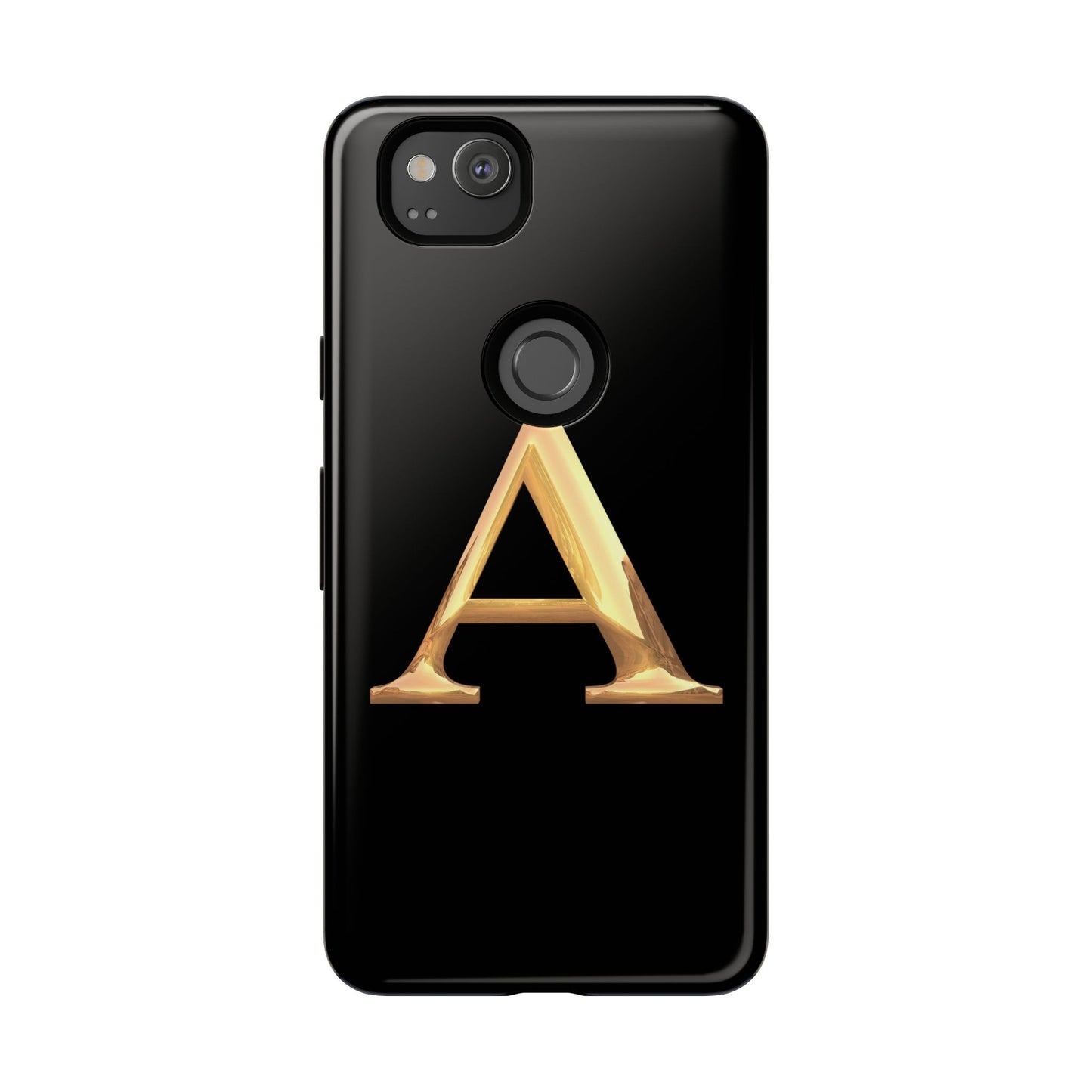 Custom Phone Case with Gold Letter A, Monogrammed Gift, Tough Protective Case, Personalized Phone Accessory, Unique Phone Cover