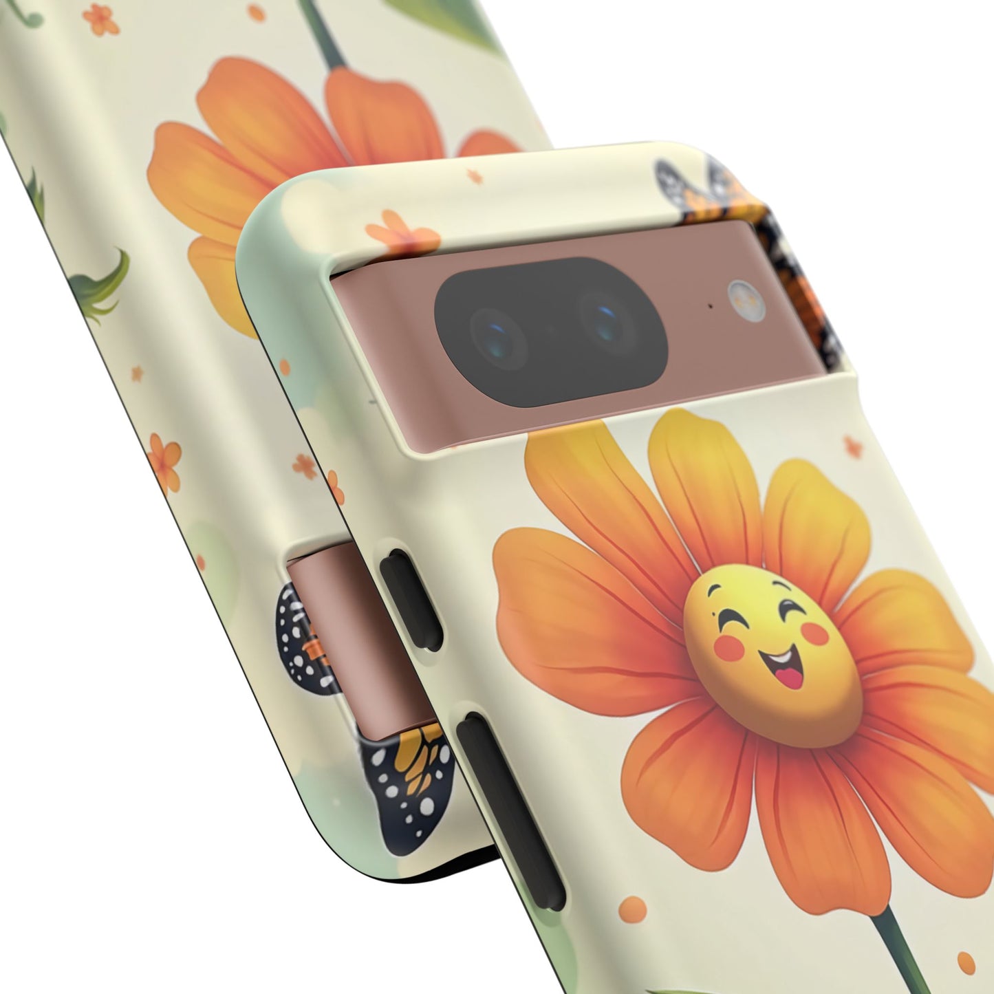 Floral Phone Case with Butterfly Design, Cute Flower Phone Cover for Nature Lovers, Eco-Friendly Gift, Spring Vibes, Birthday Present