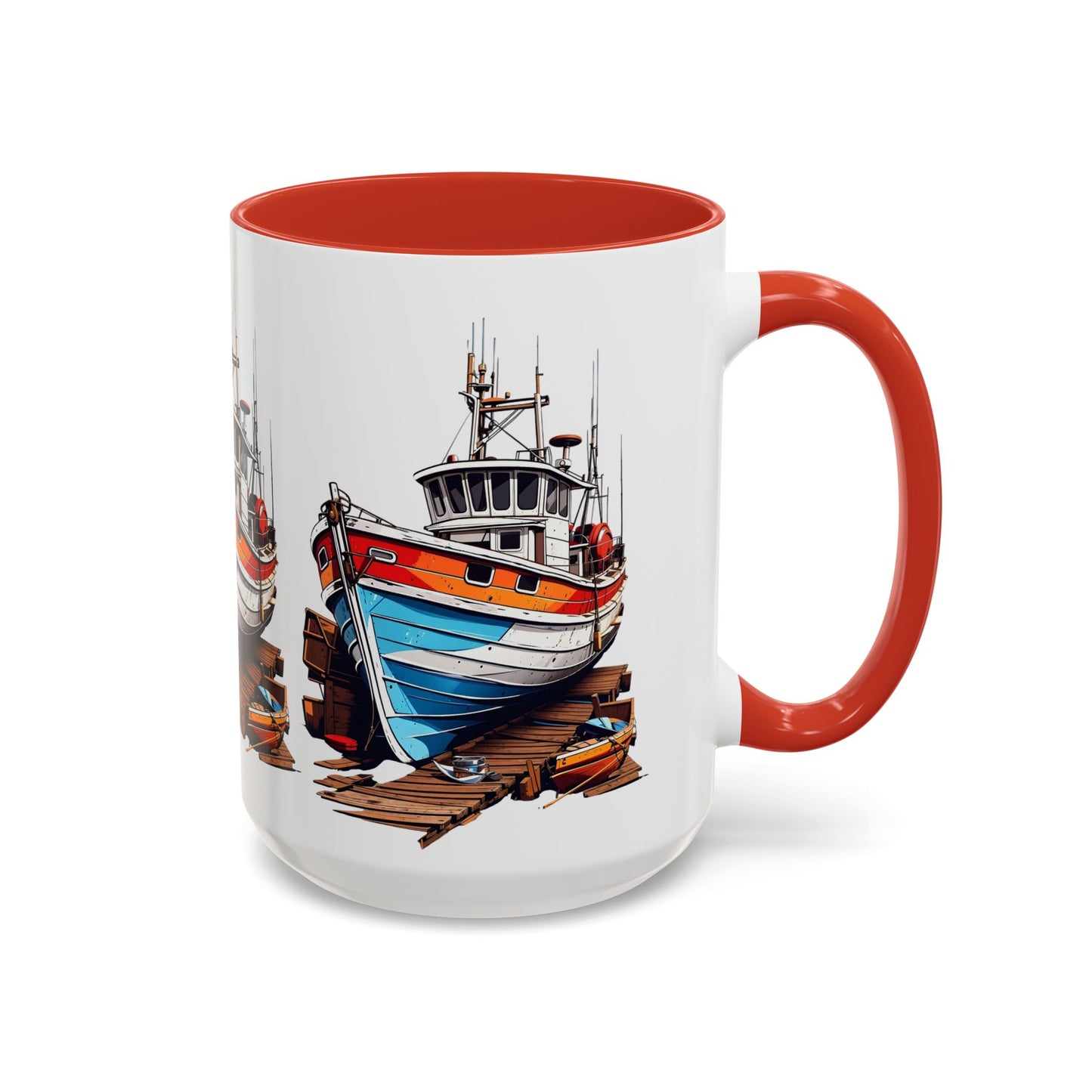 Nautical Accent Coffee Mug | Perfect for Boat Lovers, Sailor Gifts, Coastal Decor, Unique Gift Idea, Custom Artwork Mug