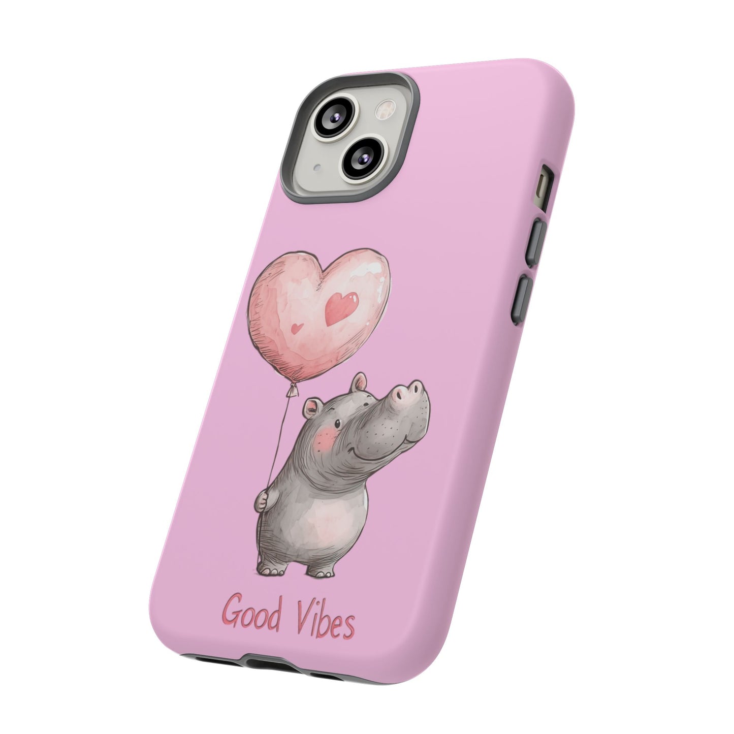 Cute Hippo Phone Case | Good Vibes, Gift for Friends, Cute Phone Accessories, Animal Lover Gift, Happy Phone Cover