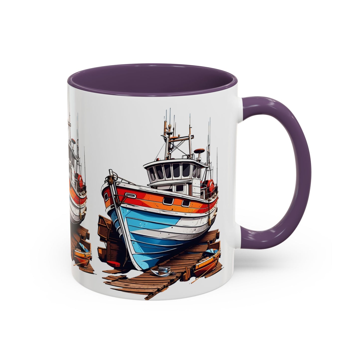 Nautical Accent Coffee Mug | Perfect for Boat Lovers, Sailor Gifts, Coastal Decor, Unique Gift Idea, Custom Artwork Mug