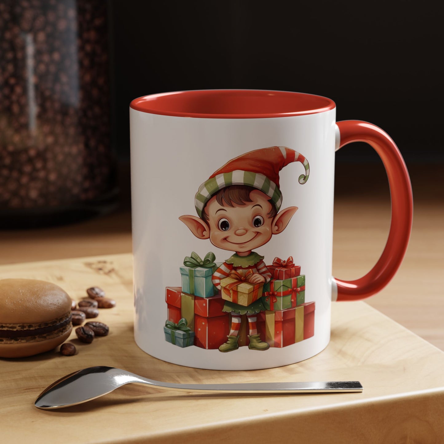 Holiday Elf Coffee Mug - Festive Gift Mug, Christmas Decor, Cute Elf Mug, Coffee Lover Gift, Winter Holiday Drinkware