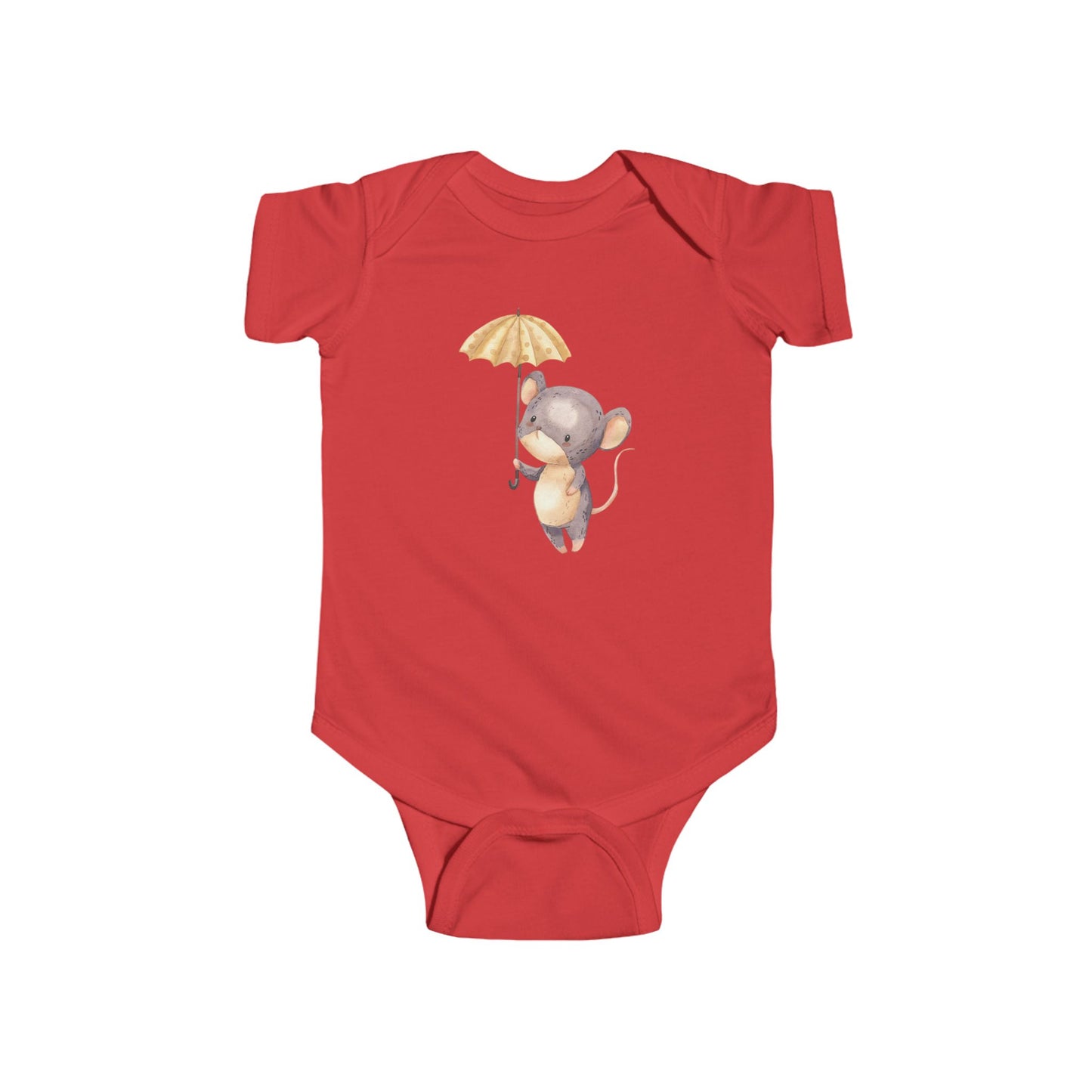 Cute Baby Bodysuit with Adorable Mouse and Umbrella Design, Infant Outfit, Baby Shower Gift, Newborn Clothes, Cute Baby Gift